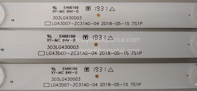 LG INNOTEK DRT 43INCH 430ML_A-TYPE , LED_ARRAY_REV0.0_180514 , 3PCM00789A , 303LG430003 , LG43D07-ZC31AG-04 , 2018-05-15 7S1P , LC43490086A , HC430DGG-SLWL3-9111 , 3 ADET LED ÇUBUK
